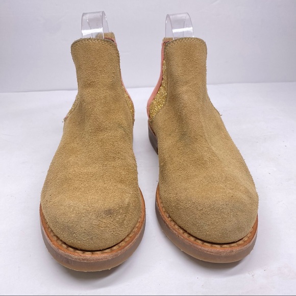 Penelope Chilvers Pink / Gold Suede Chelsea Boots - Picture 2 of 6